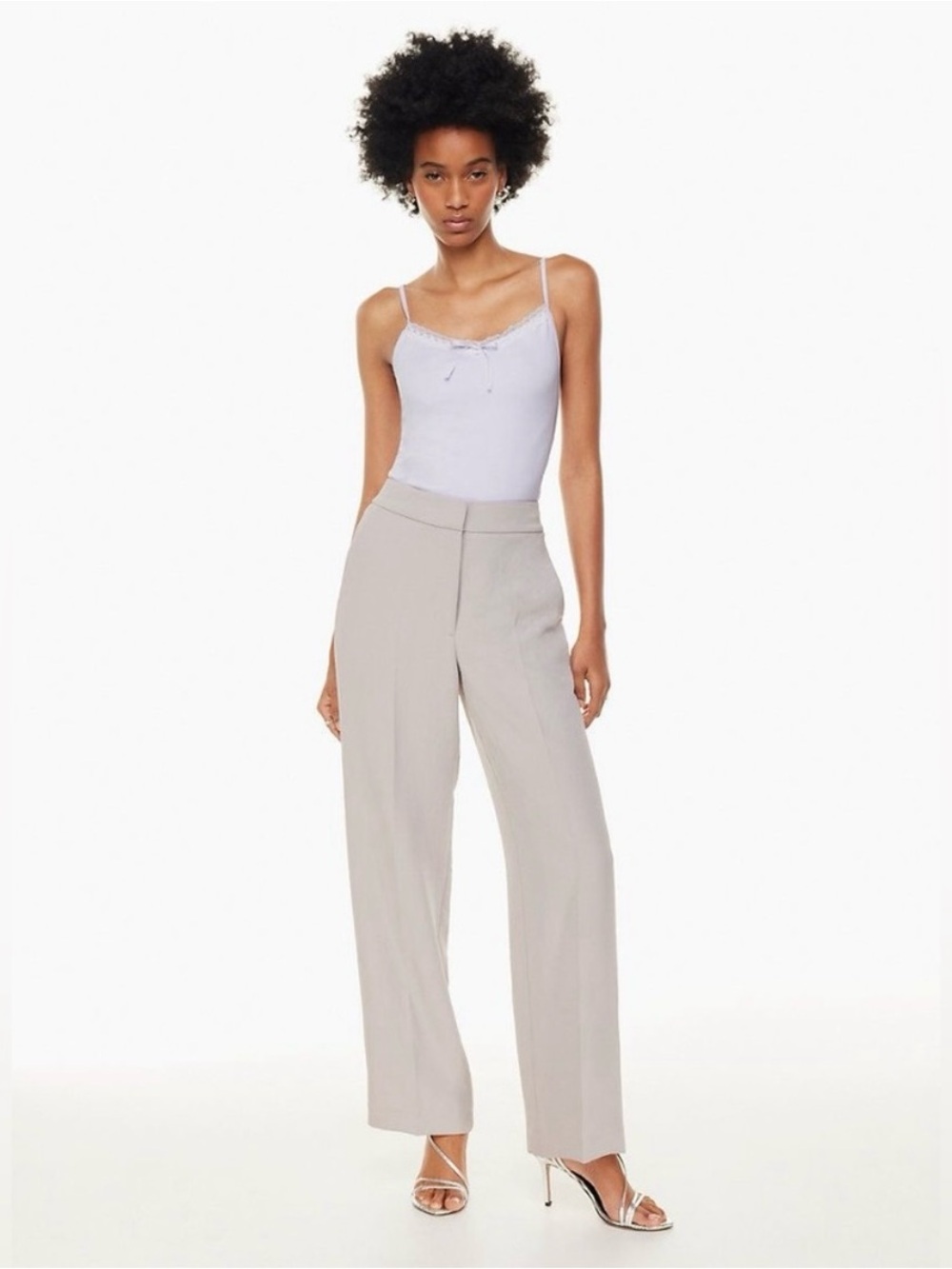 Aritzia Wilfred Alanya Wide Leg High Rise Pant Womens 12 Gray Office